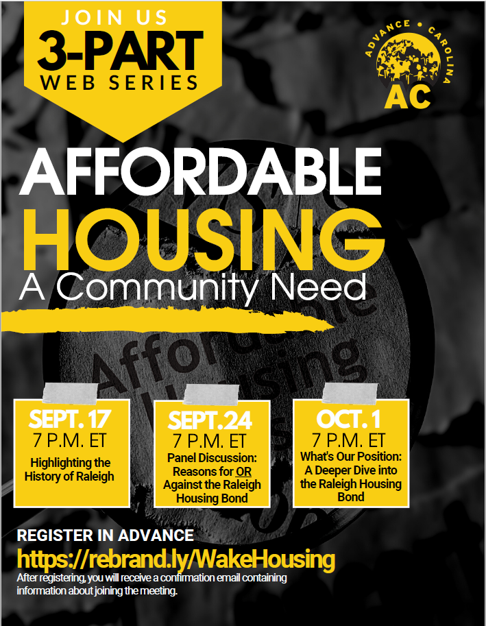 Wake County Housing Justice Coalition Hosts an Affordable Housing Web Series
