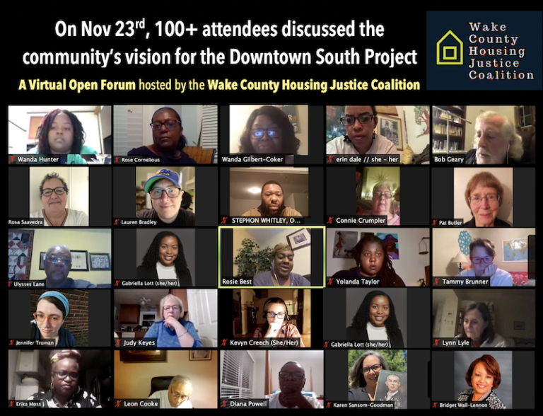 The Wake County Housing Justice Coalition gives voice to Raleigh