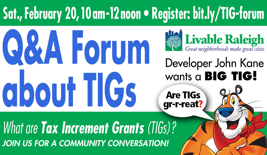 Tax Increment Grant (TIG) – A Community Conversation – Video and Slides are here !