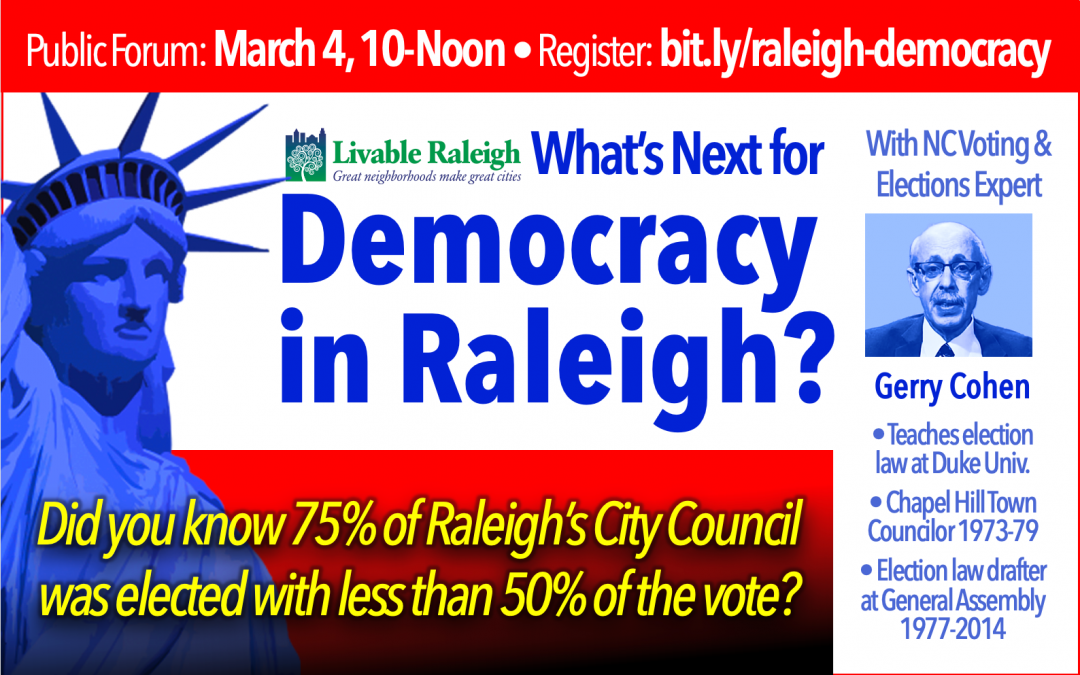 Event Materials Published – What’s Next for Democracy in Raleigh?