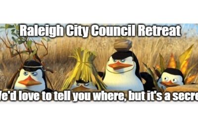 Raleigh City Council Retreat, who knows where, who knows when?
