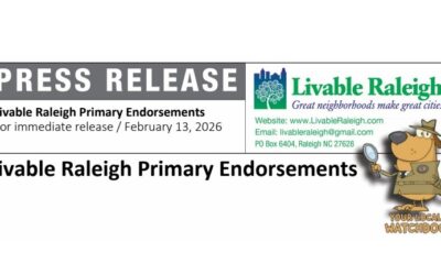 Livable Raleigh Announces Primary Endorsements